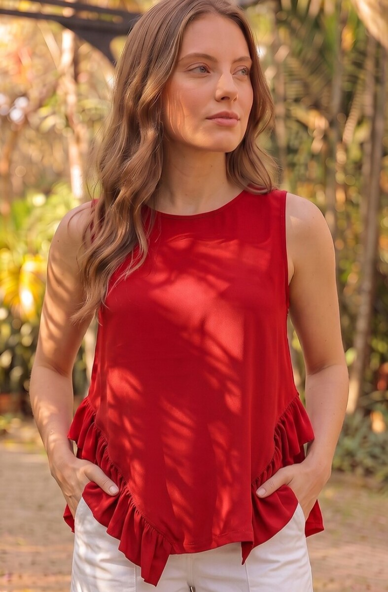 Blusa Casual. - Rojo 