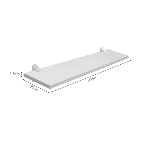KIT ESTANTE CONCEPT MDF 1.5X20X60CM CON SOPORTE Y ACCESORIOS BLANCO