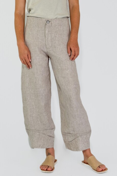 PANTALON FRANCISCA RAYADO Beige