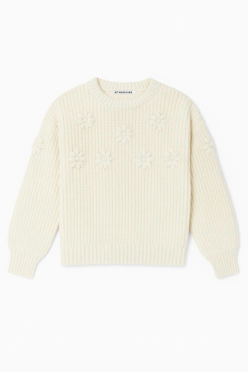 Sweater con flores BLANCO