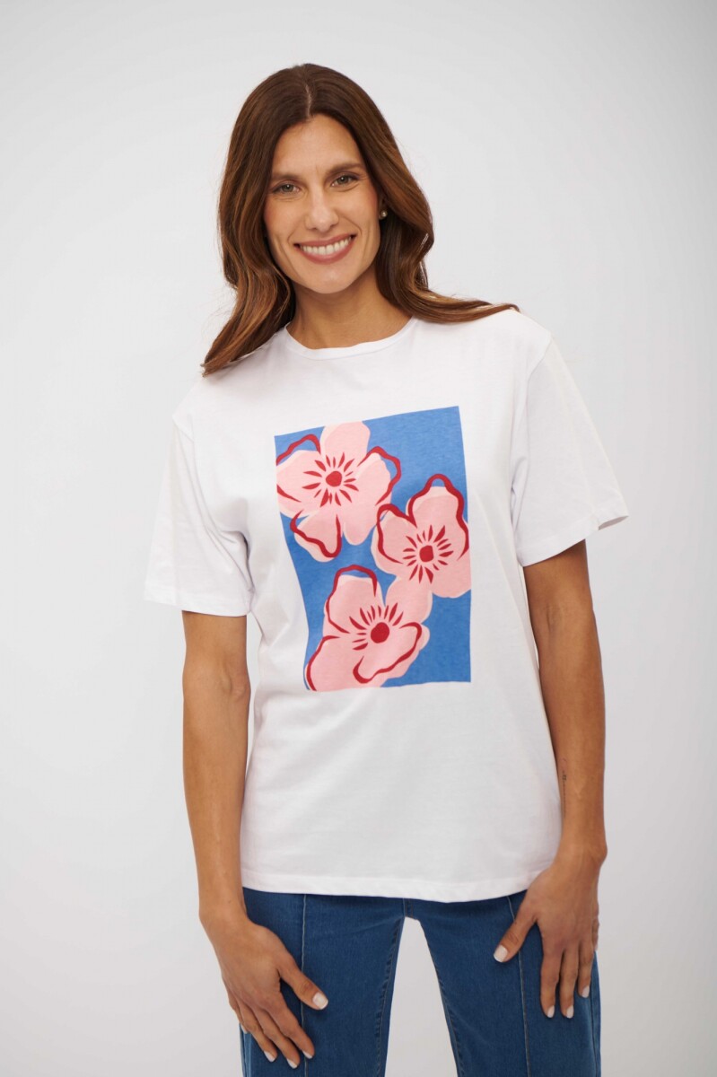 REMERA DAILA - FLORES ROSA 
