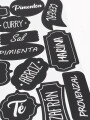 STICKERS PARA FRASCOS COCINA PACK X2 NEGRO