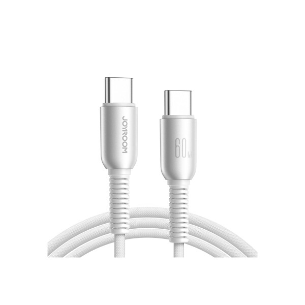 Cable trenzado Joyroom USB-C a USB-C 1.2 metros color blanco Cable Trenzado Joyroom Usb-c A Usb-c 1.2 Metros Color Blanco