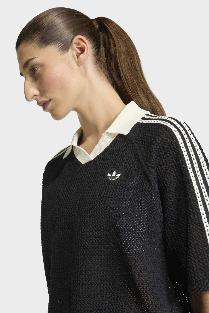 CROCHET POLO Negro