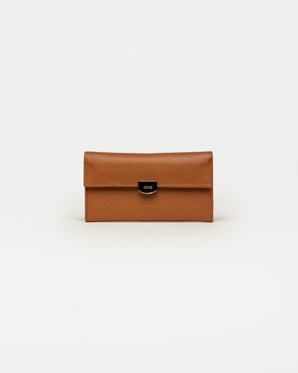Billetera Marga en cuero graneado - Marron 