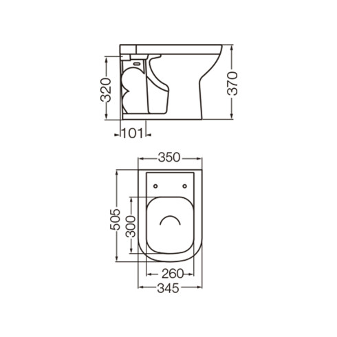 INODORO BLANCO SIN MOCHILA FERRUM BARI NO INCLUYE TAPA 000