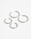Aros Argollas Set Metal Set De Argollas De Acero - Plateado