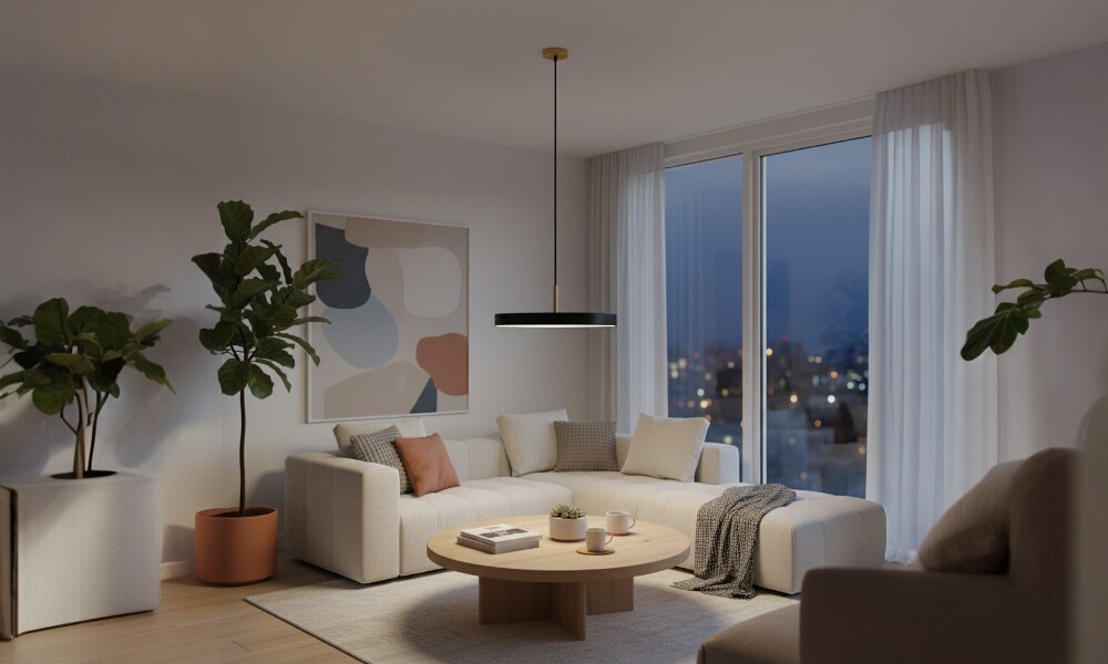 Luminaria minimalista colgante SAPI P30D NEGRA Luminaria Minimalista Colgante Sapi P30d Negra