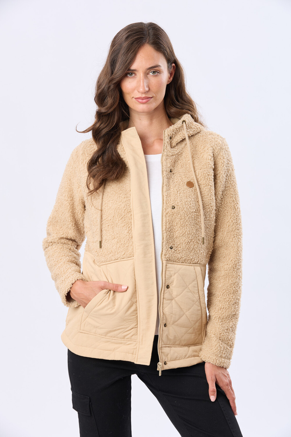 CAMPERA DE ABRIGO CON CAPUCHA Beige