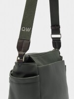 Bolso Bandolera Efecto Nylon caqui