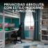 Cortina Blackout 100% Engomada Termica Set 2 Paños Tipo Lino Color Azul Piedra