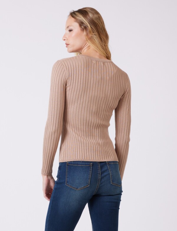 Buzo Punto Rib TOSTADO