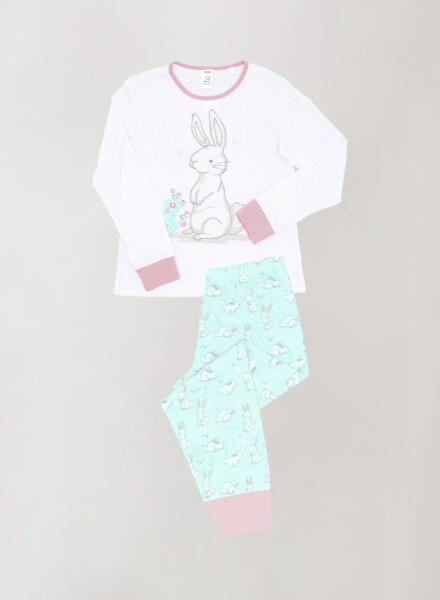 Pijama de niña conejo Blanco