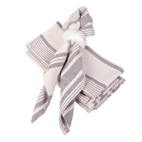 SET 2 SERVILLETAS CRETA 45*45 LINO-Y-ALGODON BEIGE/GRIS