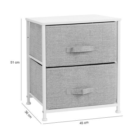 Mueble Organizador 2 Cestos Cajones Tela Estructura Acero Gris