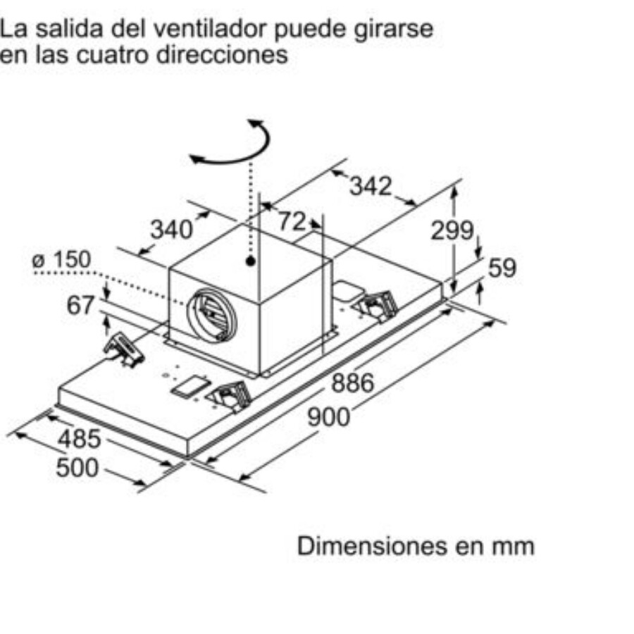 Campana de techo Bosch de 90 cm DRC97AQ50 Campana de techo Bosch de 90 cm DRC97AQ50