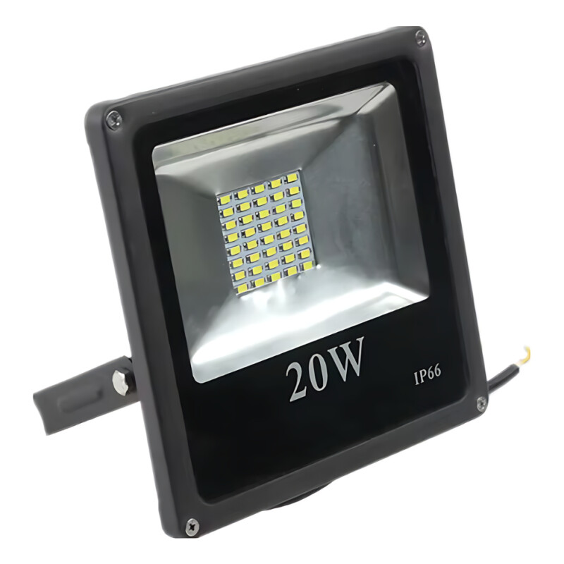 Foco Reflector Led 20w Ip66 Luz Fría Excelente Calidad!!! Negro