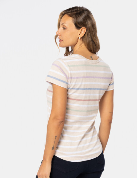 REMERA RAYADA Beige