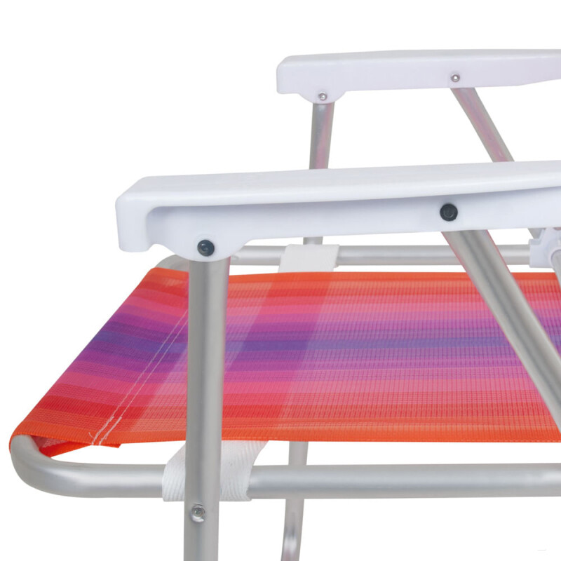 Silla Alta Aluminio Clásica A Rayas ROJO
