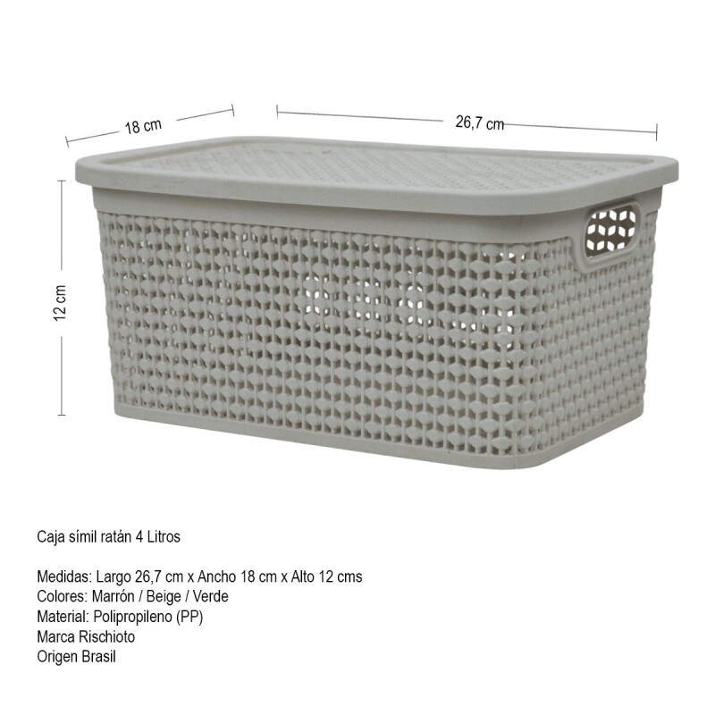 Set x3 Caja simil ratán 4 lts CAPPUCCINO