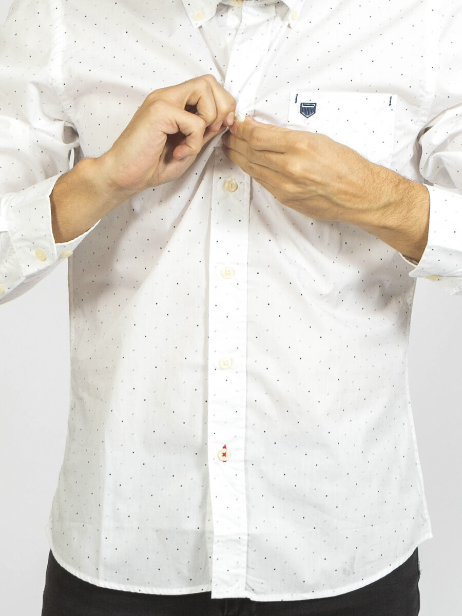 Camisa Print M/Larga - White con Dots 