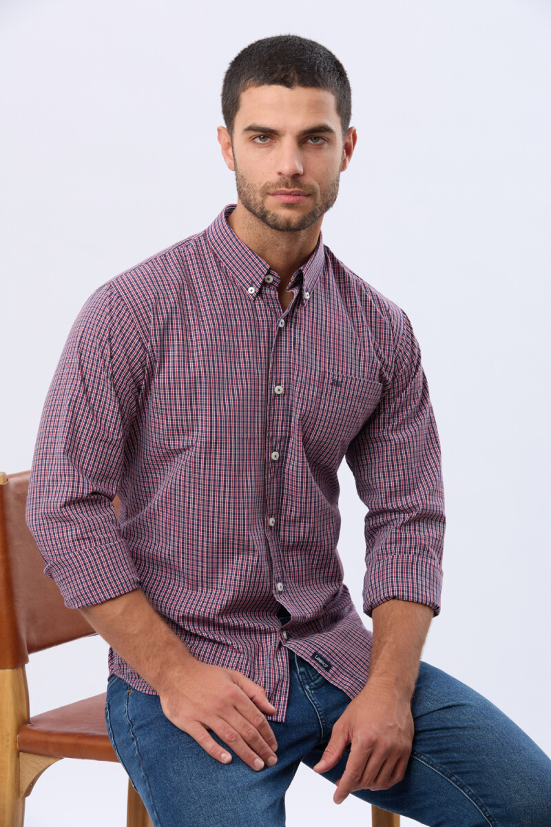 CAMISA SPORT A CUADROS - Rojo 