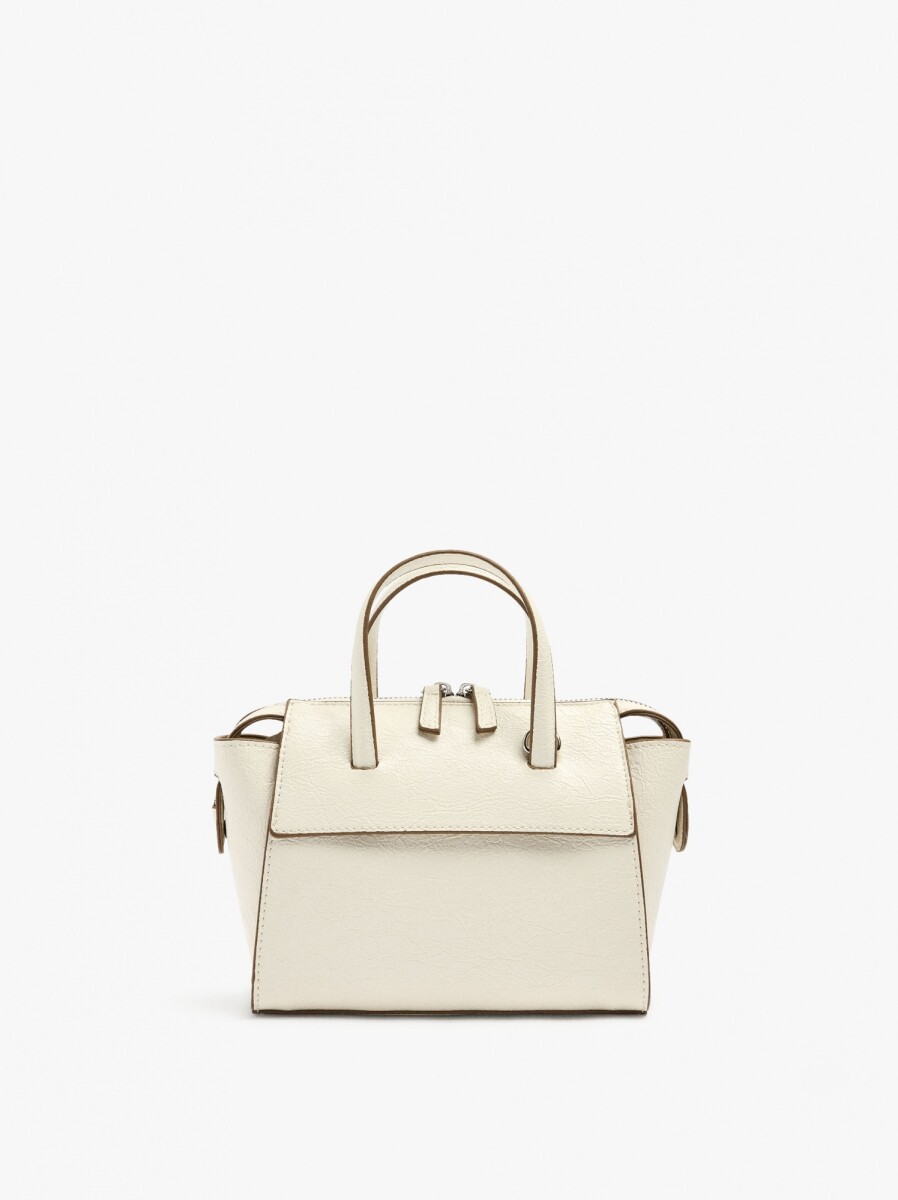 Bolso Tote Con Bandolera - crudo 