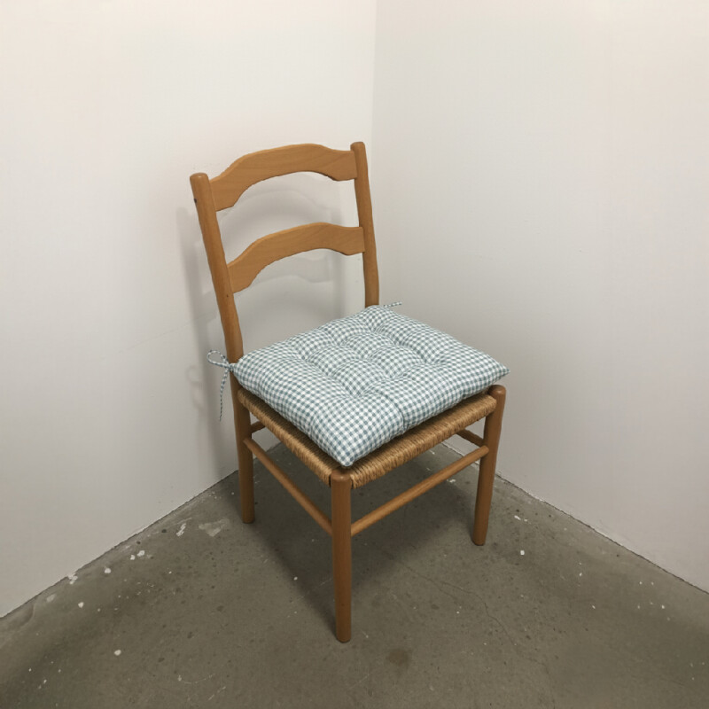 Almohadón para silla cuadros azul