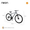 Bicicleta Montaña 26 Cuadro Aluminio Freno Disco 21 Cambios Gris