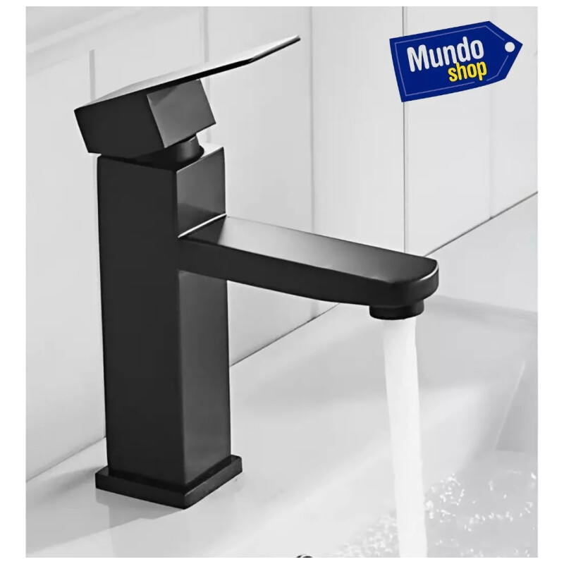 Canilla 18cm Monocomando Mezcladora Para Baño Metal Negro Negro