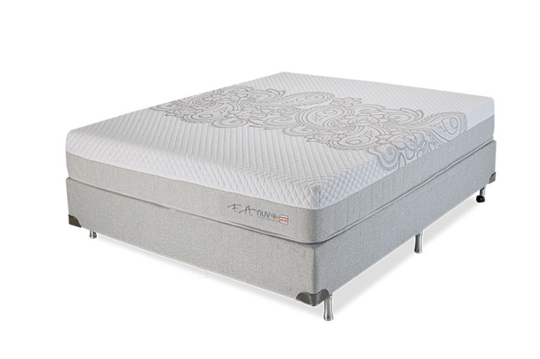 Conjunto Somier + Colchón De Resortes Nuv 2 Plazas 138 x 188 x 63 cm 