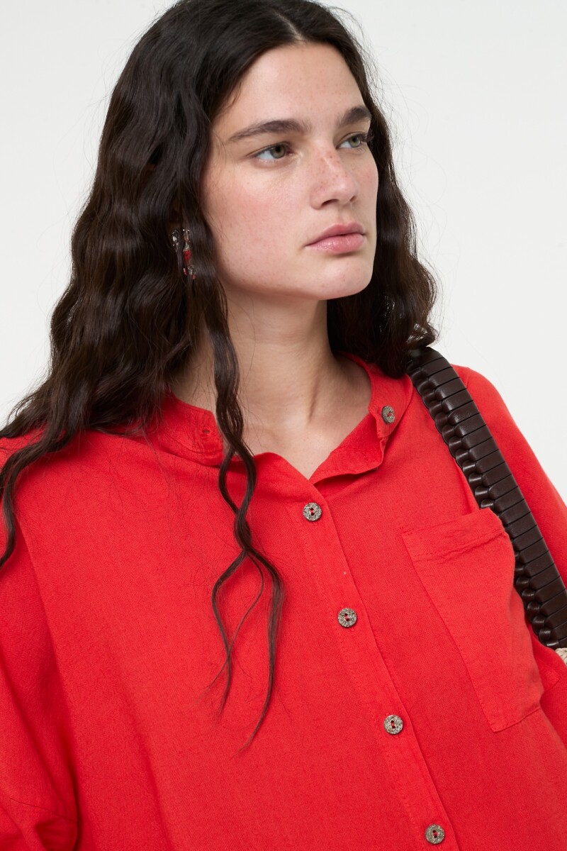 CAMISA CUELLO MAO Rojo