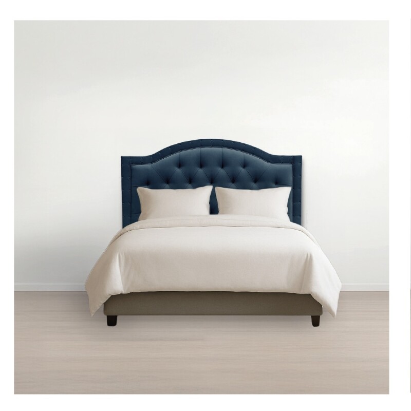 Respaldo Curvo De Sommier Ltc De Madera Forrado En Suede AZUL Respaldo Curvo De Sommier Ltc De Madera Forrado En Suede Azul