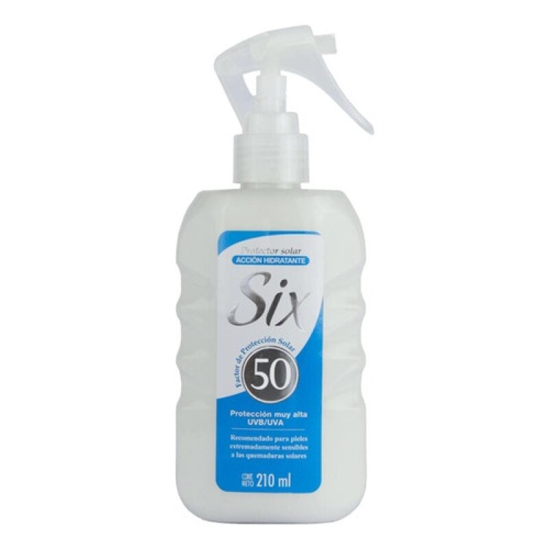 Protector solar en spray pieles sensibles Six FPS 50 210ml Protector solar en spray pieles sensibles Six FPS 50 210ml