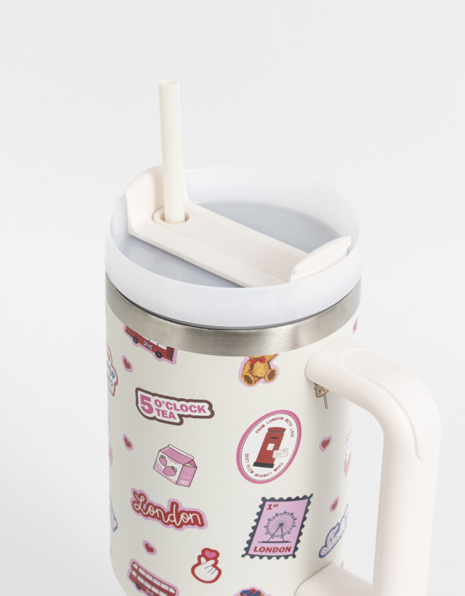 Artículos cocina Vaso Térmico Stickers - Blanco Crema