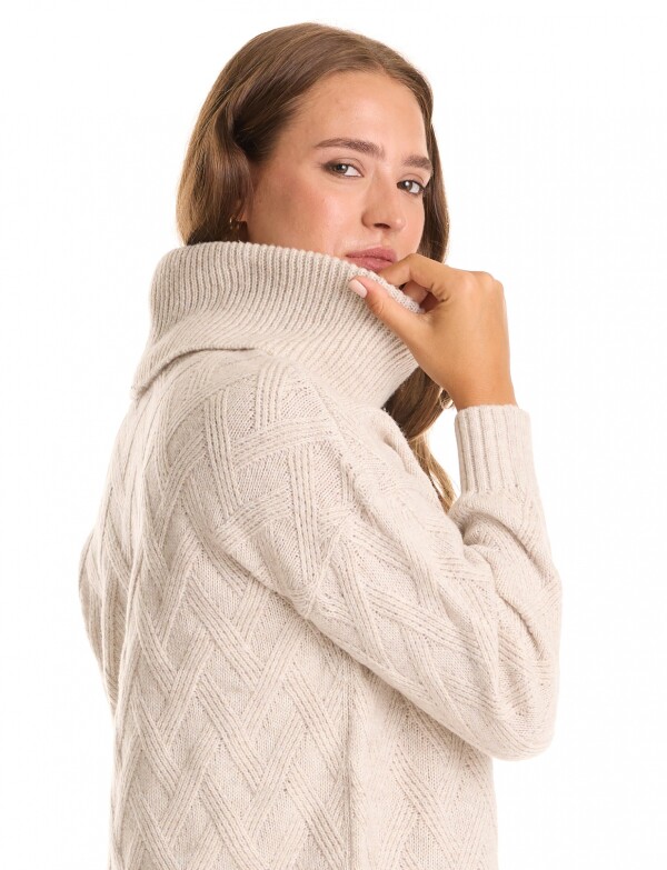 Buzo Cuello Volcado BEIGE CLARO