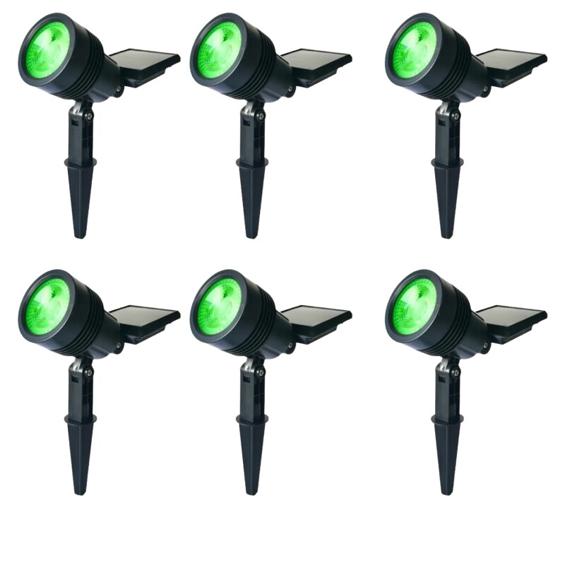 Set x 6 Pinchos Farol Led Ixec Solar De Jardín Verde Set x 6 Pinchos Farol Led Ixec Solar De Jardín Verde