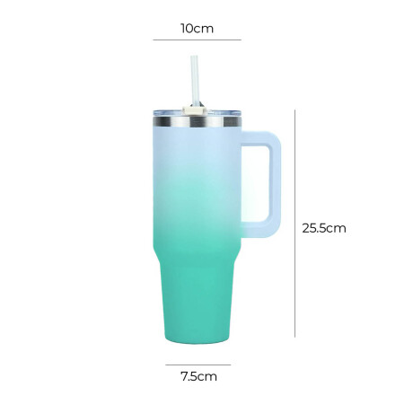 Vaso Térmico Con Sorbito 1.2lts Acero Inoxidable Celeste