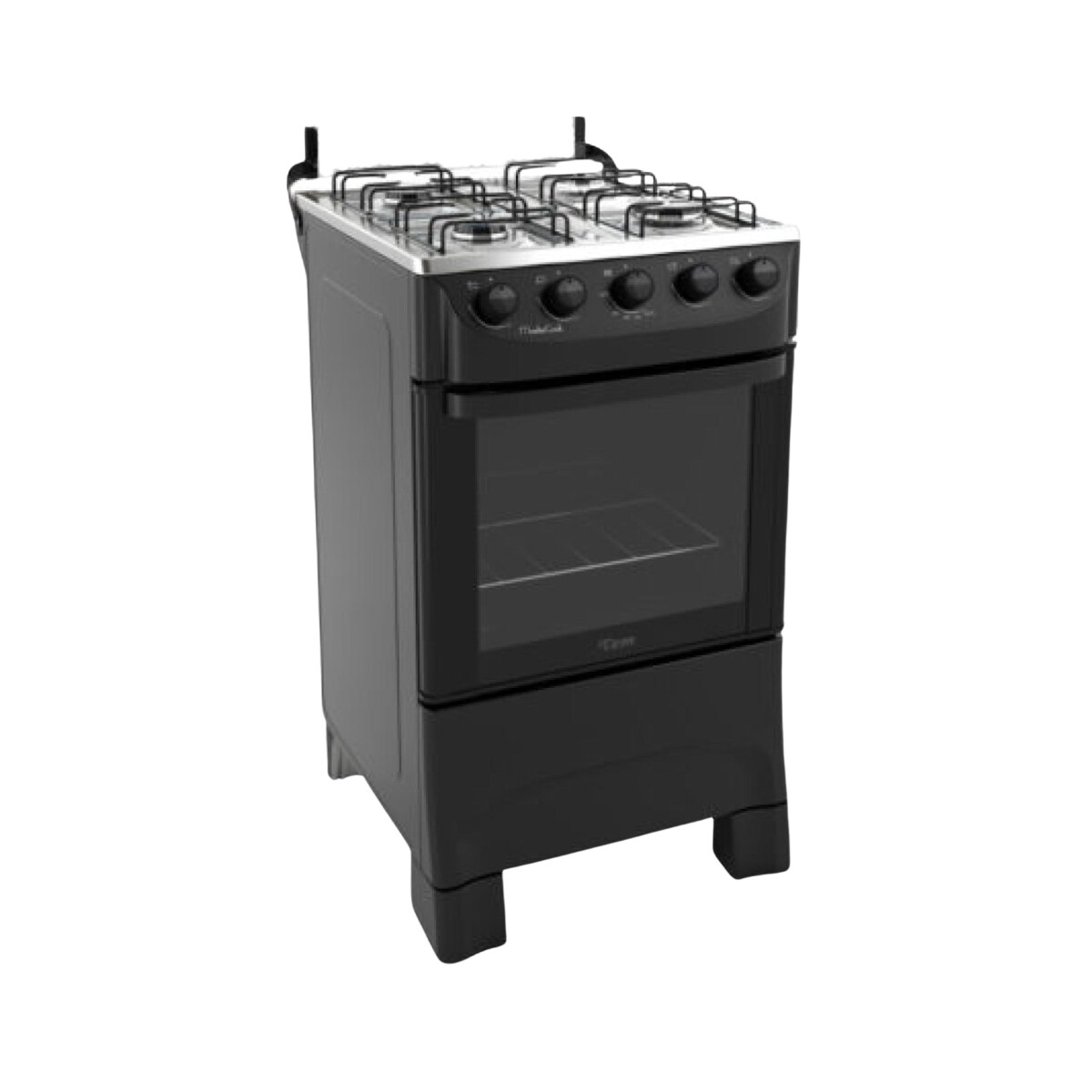 Cocina TEM Mastercook A Gas 4 Hornallas Capacidad 48L - Negra 