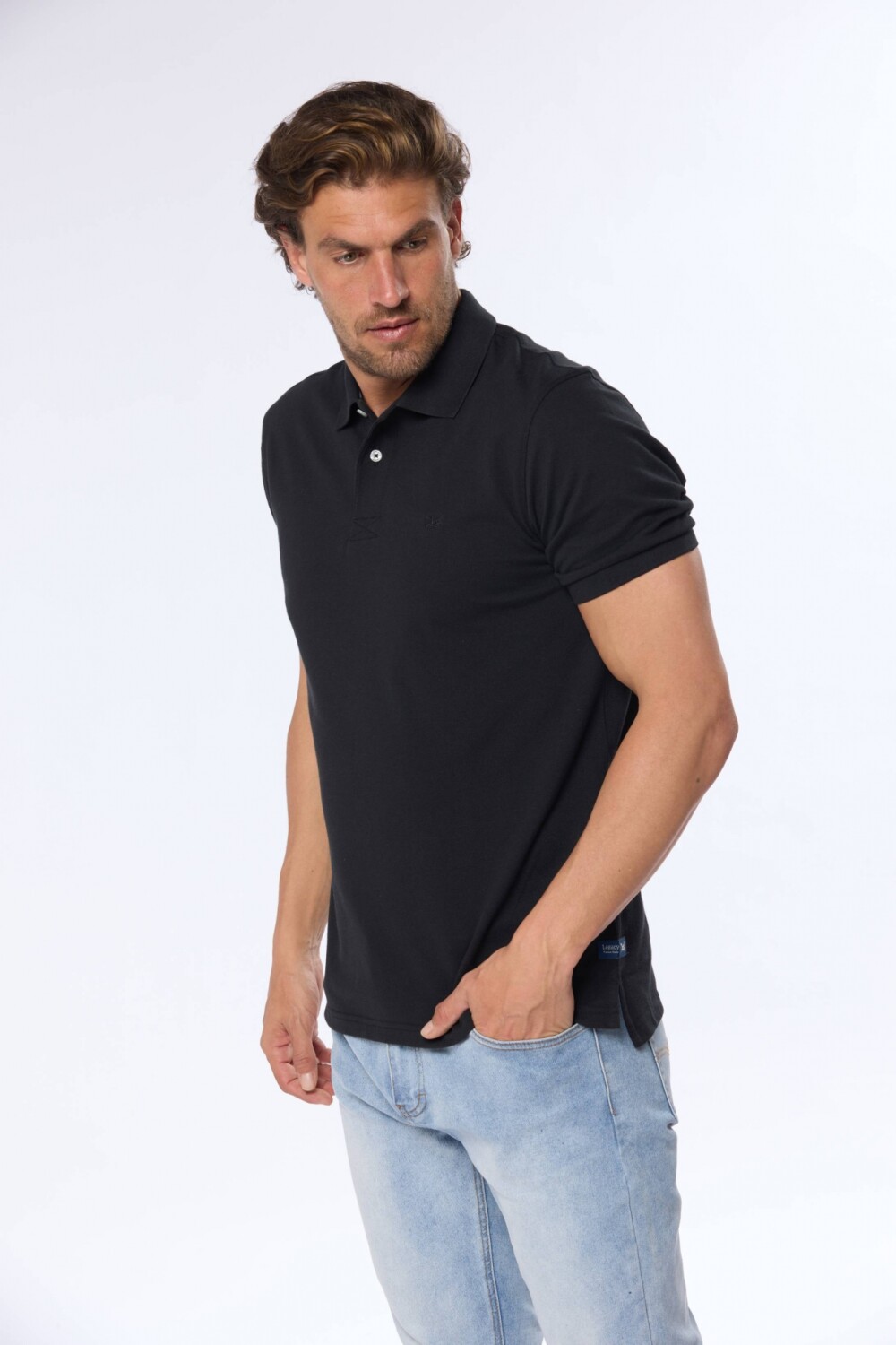 REMERA POLO PIQUE Negro
