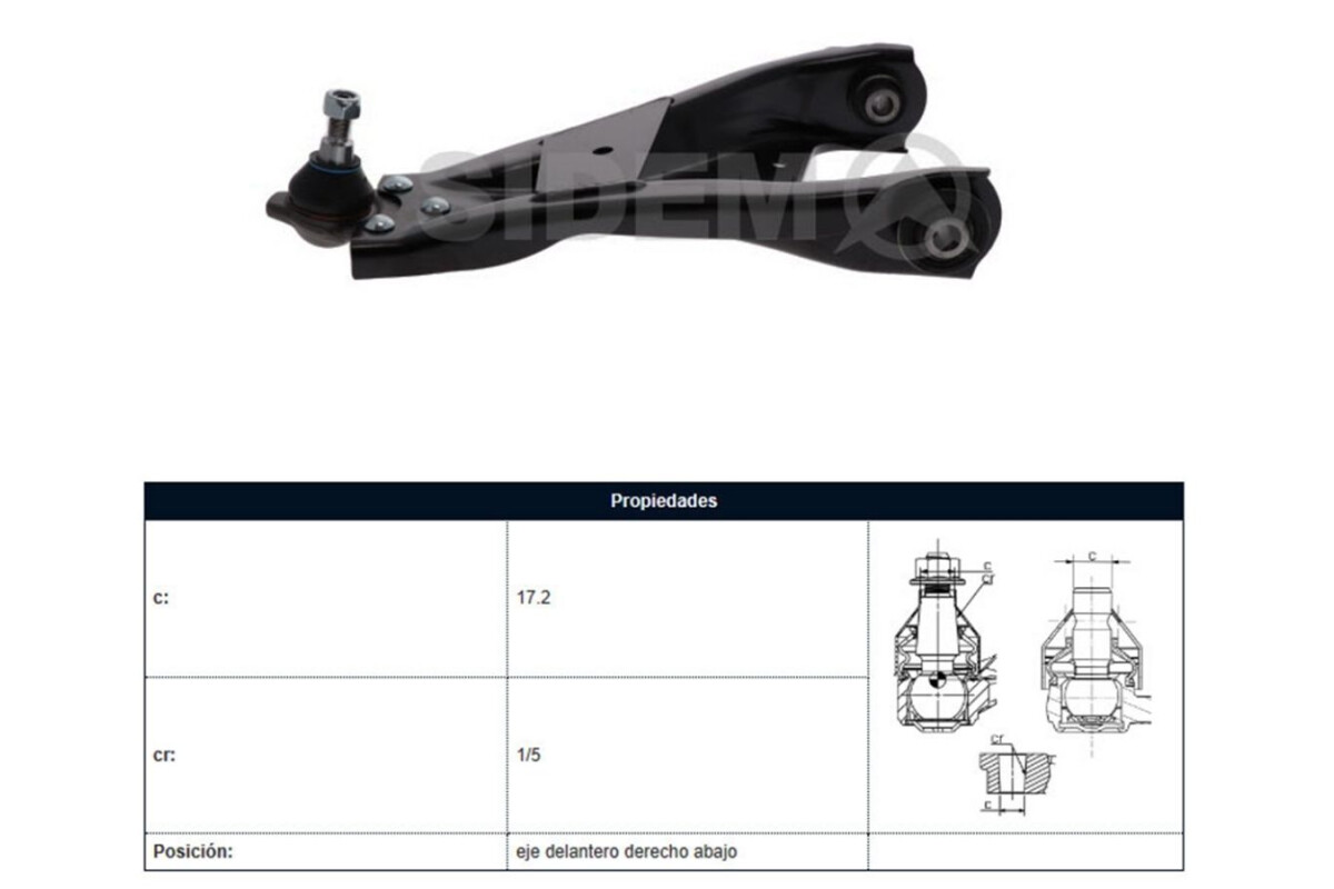 Parilla De Suspension Del Renault Duster/Oroch/Captur 11-25 Der Parilla De Suspension Del Renault Duster/Oroch/Captur 11-25 Der