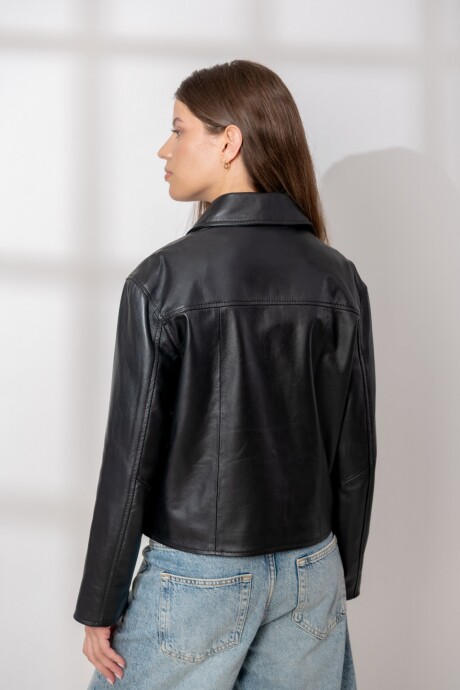 Chaqueta de cuero Luz Negro