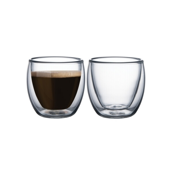 Juego 2 vasos, vidrio doble para café TF6610