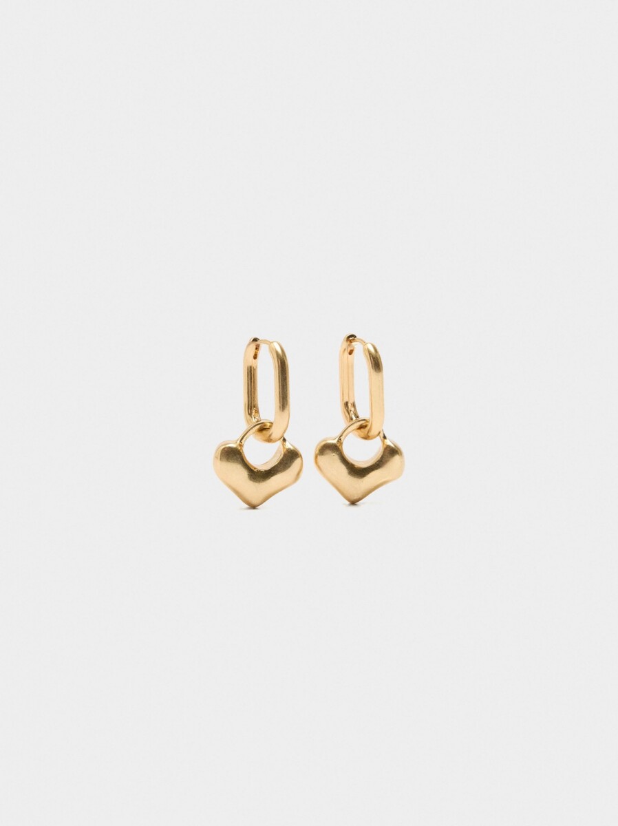 Aros Con Corazón - dorado 