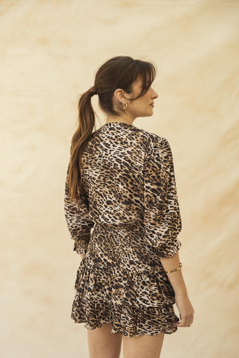 VESTIDO VALENTINA MINI UNIQUE LEOPARD VESTIDO VALENTINA MINI UNIQUE LEOPARD