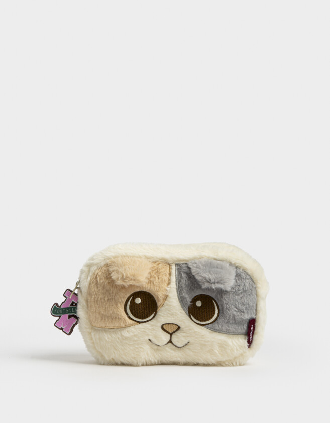 Cartucheras Lúdico Cartuchera De Peluche Con Forma De Gatito - Combinacion Bicolor