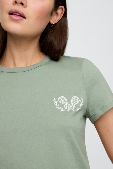 Remera Gràfico Manga Corta Mujer Gasoline Green