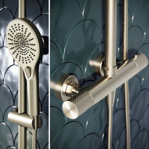 Griferia Barra Ducha En Ac Inox Color Brushed Nickel - Serie Signature GRIS-BRUSHED NICKEL