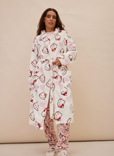Bata hello kitty coral fleece Rosado