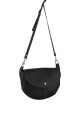 Morral de cuero con solapa Negro